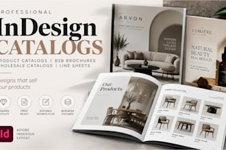 design indesign catalog, product catalog, b2b brochure, wholesale catalog