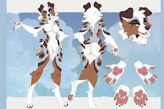 do furry reference sheet furry art character nsfw furry vtuber model ref sheet