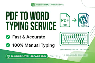 do fast typing, pdf to word typing, image to word typing
