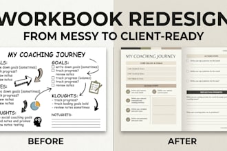 redesign your canva workbook into a clean branded PDF for coaches and clients