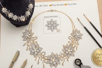 design elegant digital jewelry sketches and illustrations