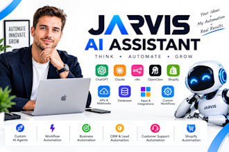 custom jarvis ai assistant jarvis ai agent ai openclaw, shopify n8n automation