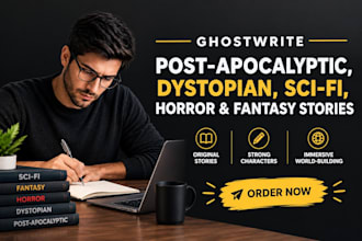 ghostwrite post apocalyptic, dystopian , sci fi stories, horror fantasy stories