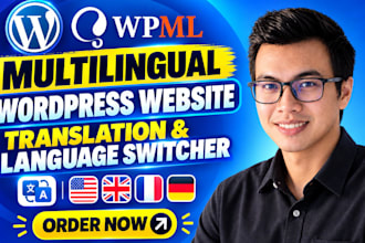 setup wpml multilingual wordpress website, translation and language switcher