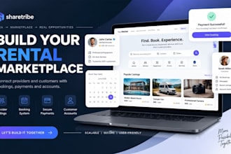 build sharetribe rental marketplace with provider, bookings, payment and account