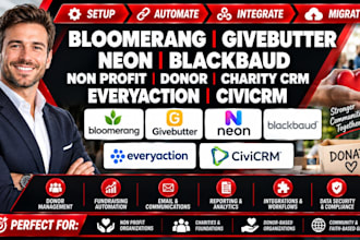 bloomerang crm givebutter neon blackbaud nonprofit donor charity crm everyaction