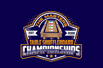 create graceful and fantastic shuffleboard logo design