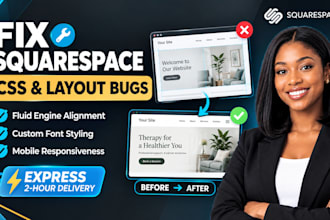 fix squarespace custom font mobile scroll fluid engine header footer button css