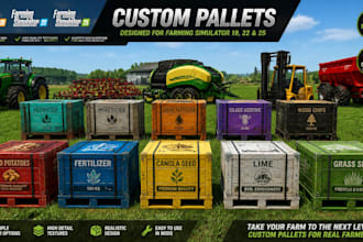 make custom for farming simulator 19 22 25 mods pallets and scripts