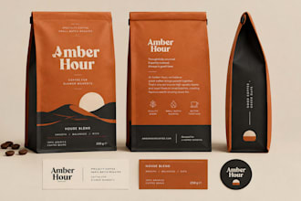 design sustainable coffee packaging, coffee bag, pouch and label design