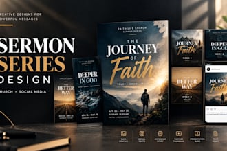 design modern sermon series graphics for church branding