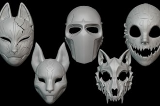 create custom 3d mask or helmet for cosplay 3d mask and 3d printing stl