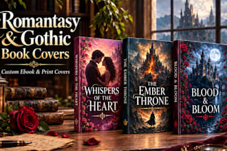 do book cover design, romance fantasy ebook cover, gothic art romantasy cover
