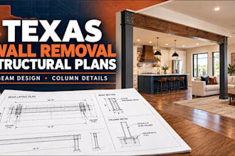 design texas load bearing wall removal structural plans beam sizing