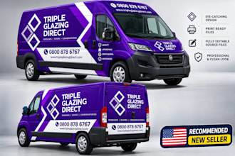 do premium car wrap, van wrap deign, truck wrap, vehicle wrap, bus wrap design