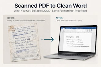retype scanned PDF, image, and handwritten notes to word