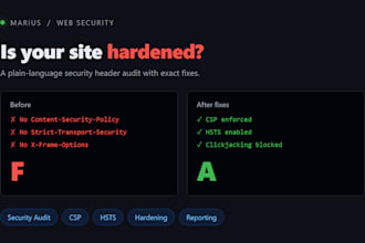 audit your website security headers with exact fixes
