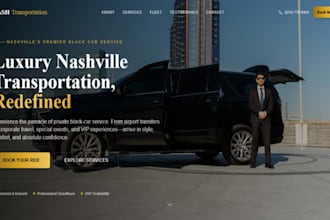 design wix black car service website chauffeur limousine transportation website