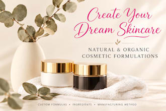 formulate organic creams, serums, oils and skincare products