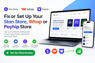 setup stan store, stan store automation, whop checkout, payhip