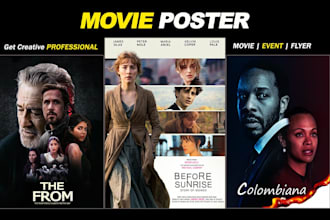 design a professional hollywood movie poster