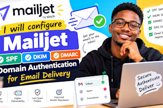 configure mailjet spf dkim dmarc domain authentication for email delivery