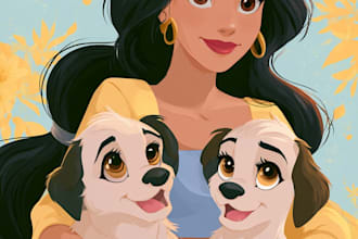 design a disney cartoon illustration
