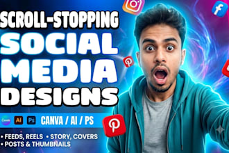 design professional facebook, instagram, and tiktok posts for engagement
