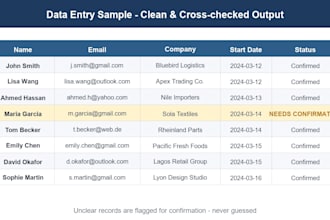 do accurate data entry PDF to excel or data verification