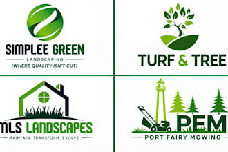 design modern lawn care, landscaping, and gardening company logo