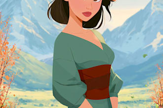 draw disney children cartoon illustration