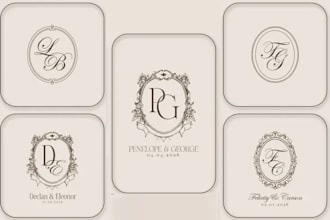 do luxury wedding monogram, wedding initials, wedding invitation, signature logo