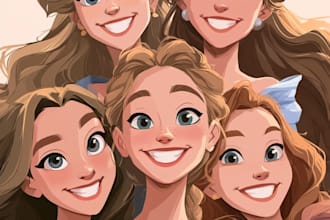 create a disney cartoon illustration