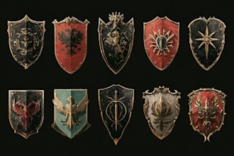 paint a custom fantasy faction crest illustration