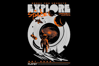 do high quality astronaut mascot logo retro t shirt  design