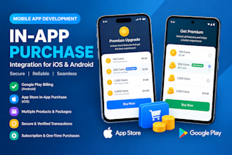 add in app purchases subscription in flutter, react native, swift mobile apps