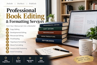 book editor for developmental editing, proofreading, formatting, romance novel