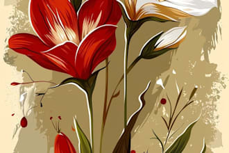 create a floral illustration
