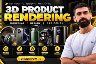 do 3d product rendering, 3d product modeling, 3d product design, 3d cad design