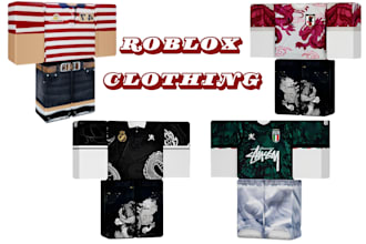 design custom roblox clothing, outfits, shirts, ugc and 2d roblox clothes