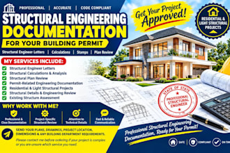 provide structural engineer letter structural calculations and engineering stamp