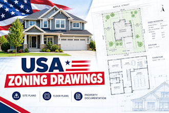 create US residential zoning and property documentation drawings
