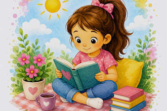 watercolor children book illustration