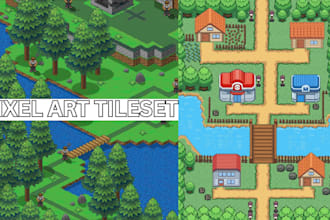 do top down pixel art tileset game assets rpg maker tile map pixel tileset