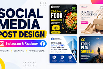 create modern social media post designs for instagram and facebook