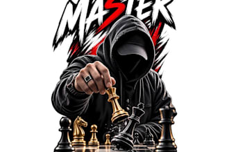 do high quality chess mascot logo retro t shirt  design