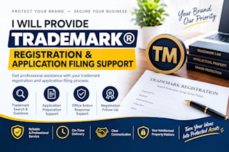 provide trademark registration and application filing support