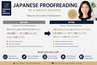 proofread your japanese text as a native speaker