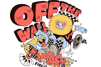 create a retro graffiti character sticker logo for your t shirt