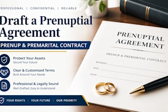 draft and review premarital contract, prenup, marriage and prenuptial agreement
